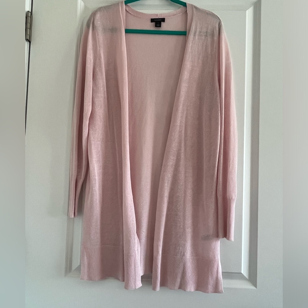 Halogen Linen Blend Open Long Cardigan Women’s Size Large - Picture 3 of 12